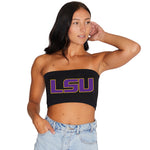 LSU Black Bandeau Top