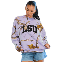 LSU Lavender Camo Mock Neck Sweatshirt