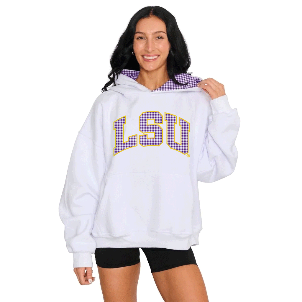 LSU Gingham Hoodie