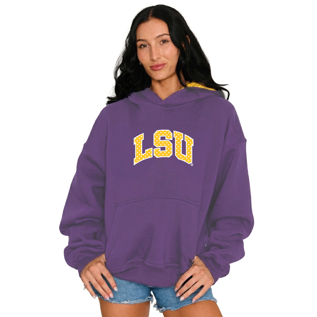 LSU Purple Polka Dot Hoodie