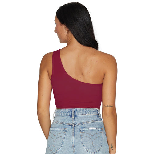 Mississippi State Maroon One Shoulder Top