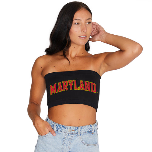 Maryland Terps Black Bandeau Top