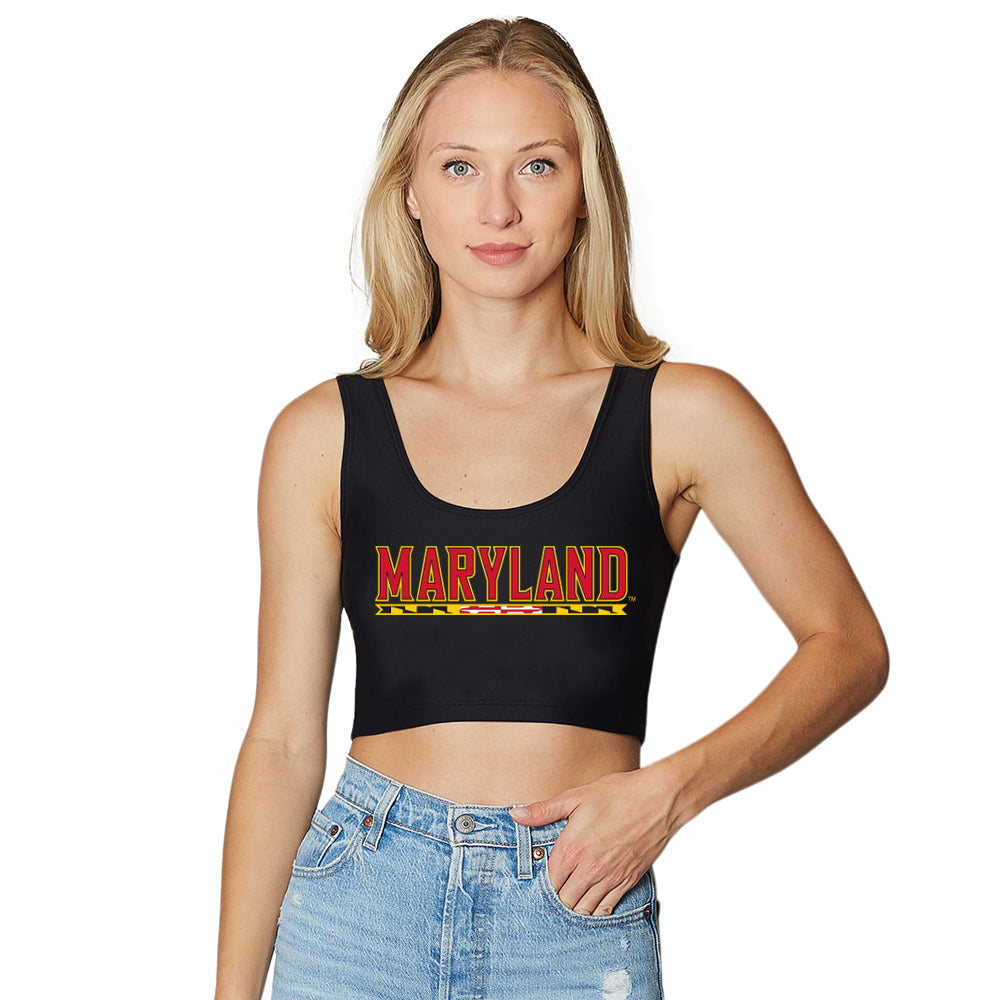 Maryland Terps Black Cropped Tank