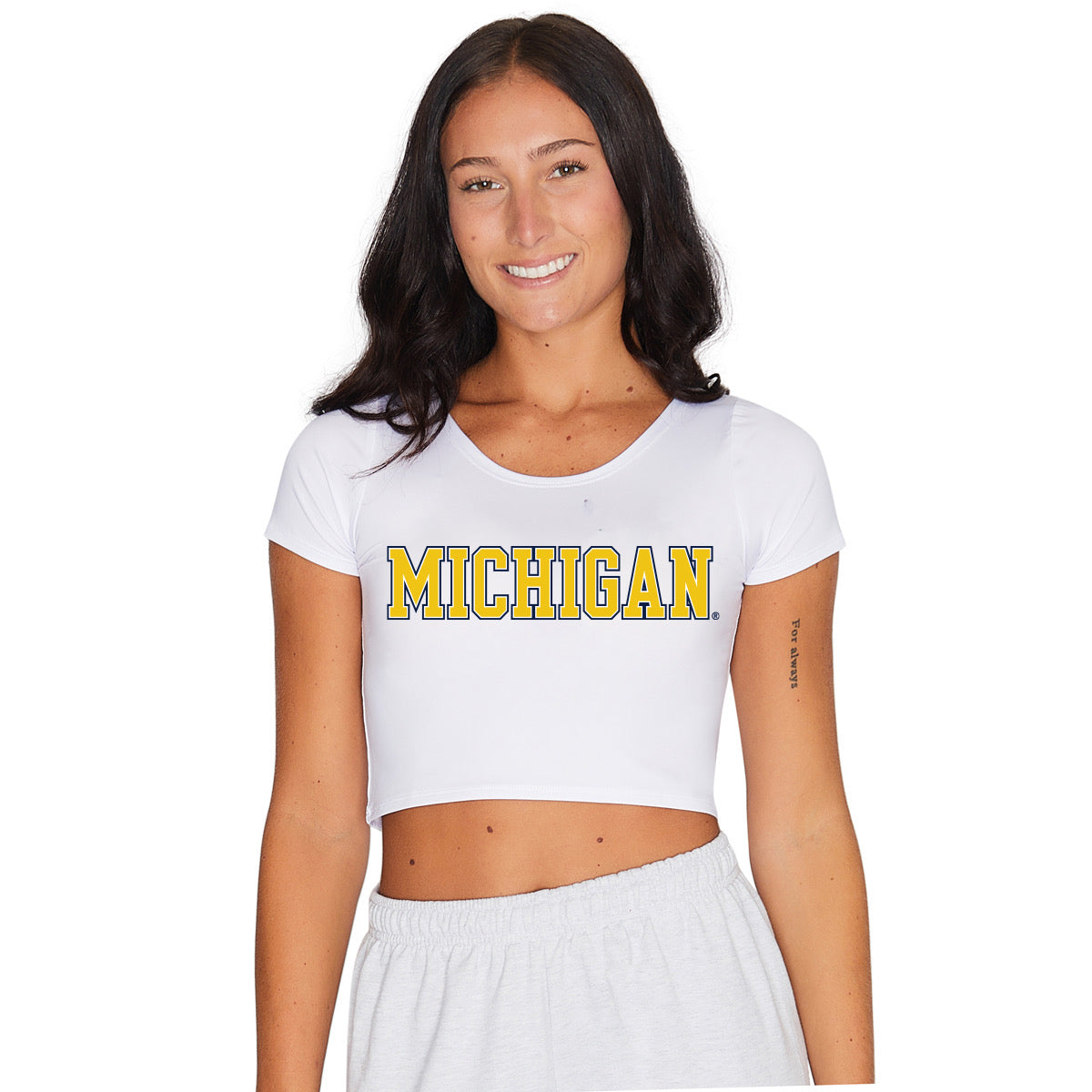 University of Michigan White Babydoll Tee