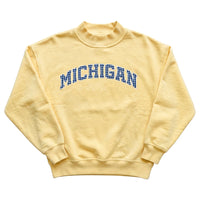 University of Michigan Butter Yellow Mock Neck Sweatshirt