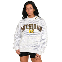University of Michigan Polka Dot Mock Neck Sweatshirt