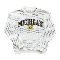 University of Michigan Polka Dot Mock Neck Sweatshirt