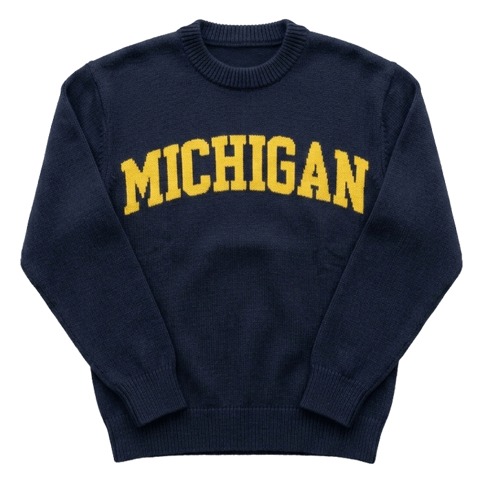 University of Michigan Intarsia Knit Sweater
