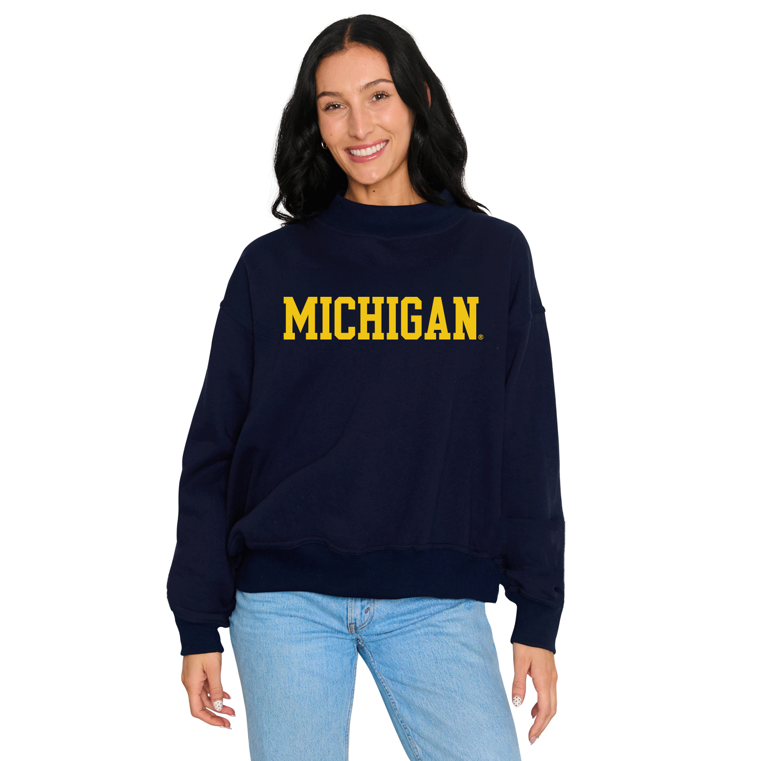 University of Michigan Mock Neck Sweatshirt