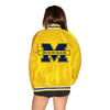 University of Michigan Maize Satin Letterman Bomber Jacket