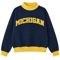 University of Michigan Two Tone Mock Neck Sweatshirt