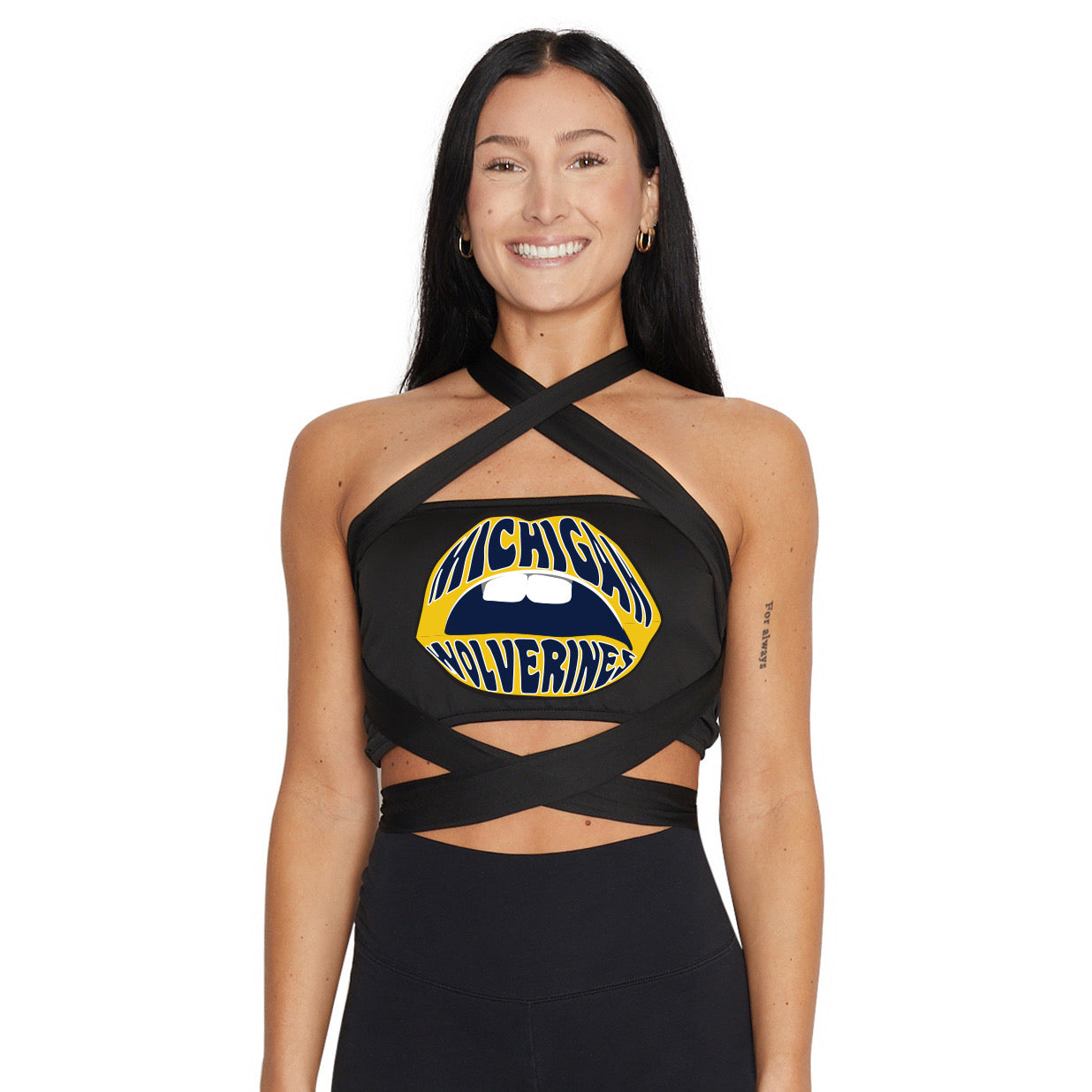University of Michigan Black Way Bandeau Top