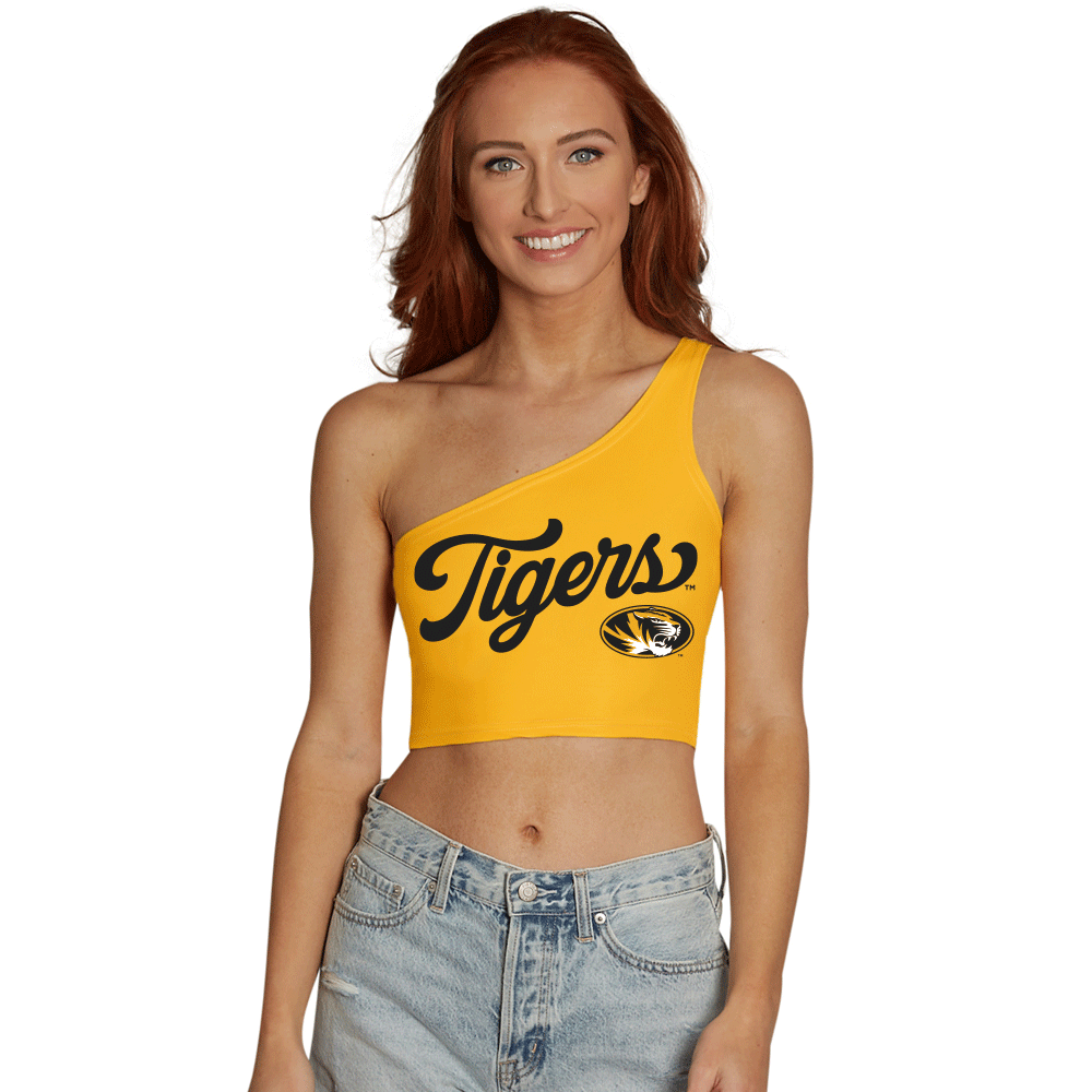 Mizzou Yellow One Shoulder Top