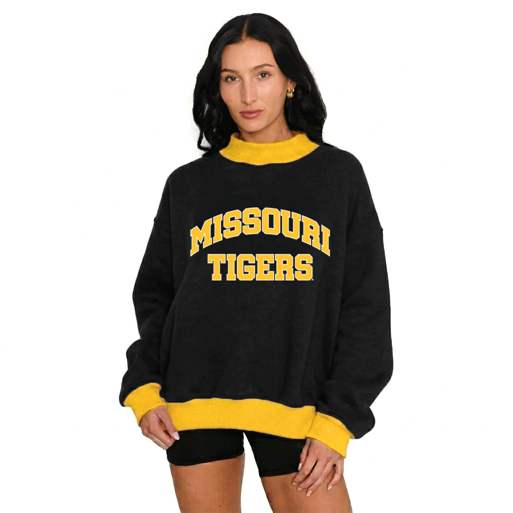 Mizzou Two Tone Mock Neck Sweatshirt