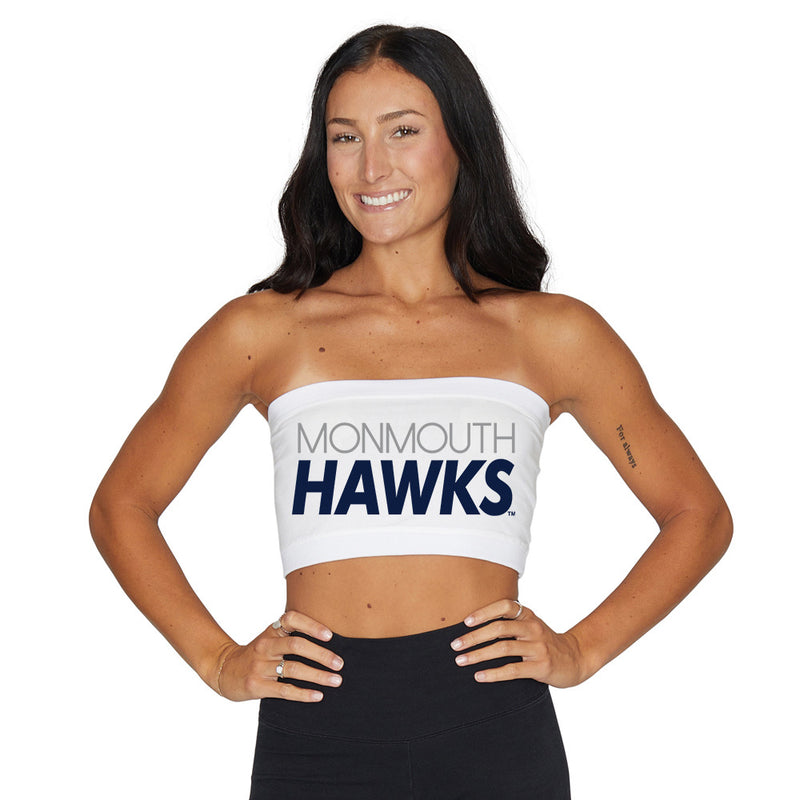 Monmouth Hawks White Bandeau Top