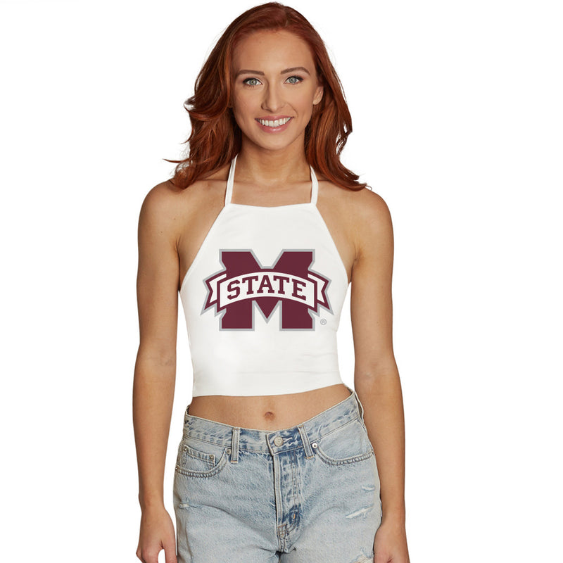 Mississippi State White Halter Top