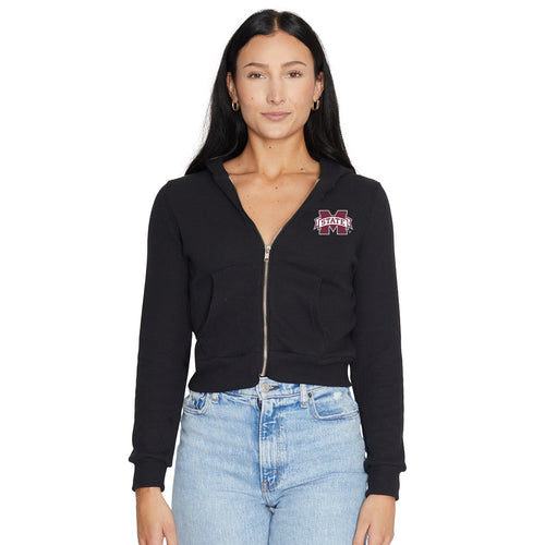 Mississippi State Waffle Knit Zip Up Hoodie