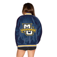 Marquette Satin Letterman Bomber Jacket