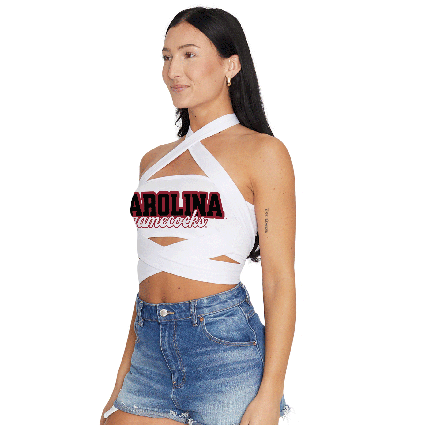 South Carolina Gamecocks White Multi Way Bandeau Top