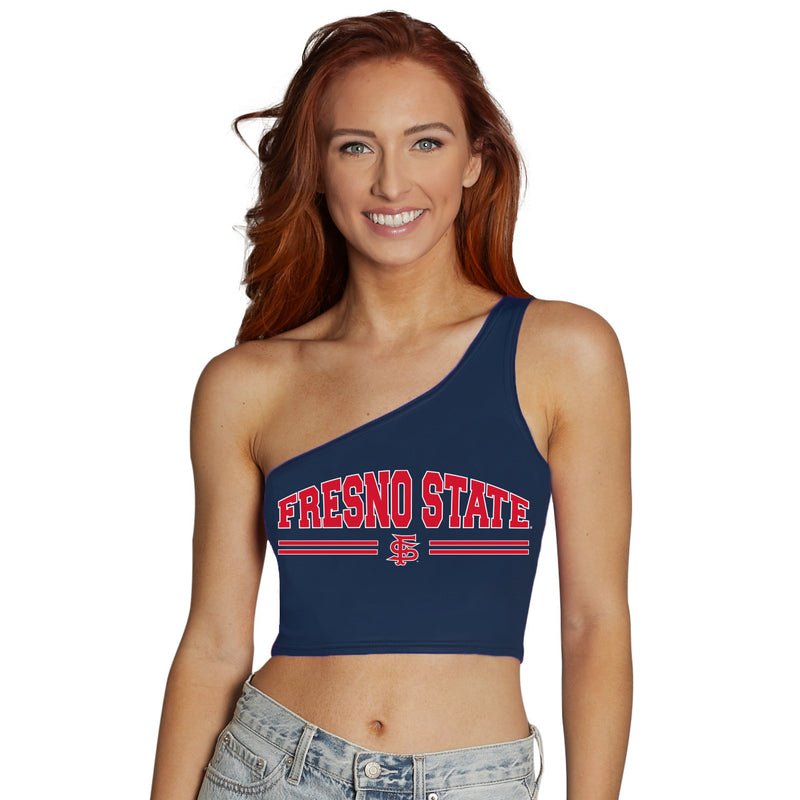 Fresno State Navy One Shoulder Top