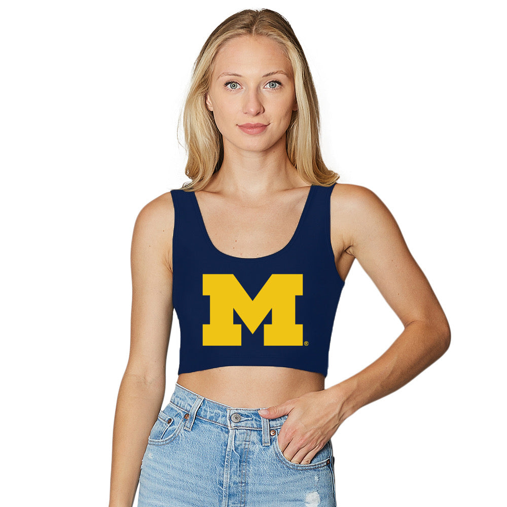 University of Michigan Navy Crop Tank Top