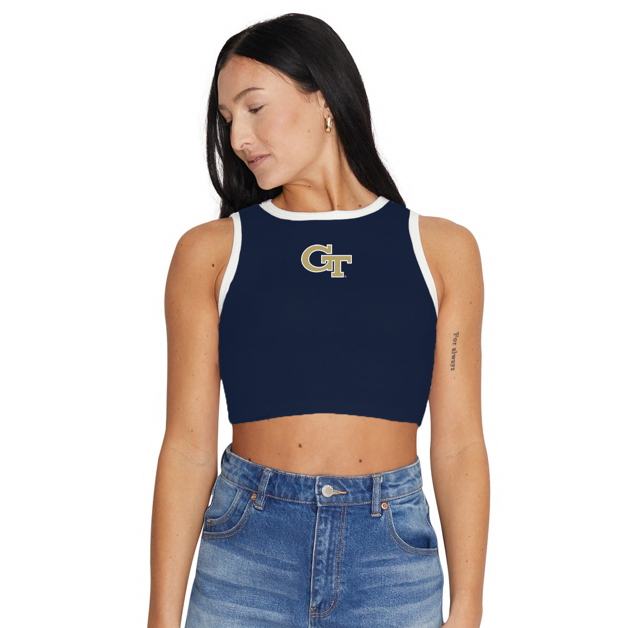 Georgia Tech Touchdown Contrast Ribbed Tank