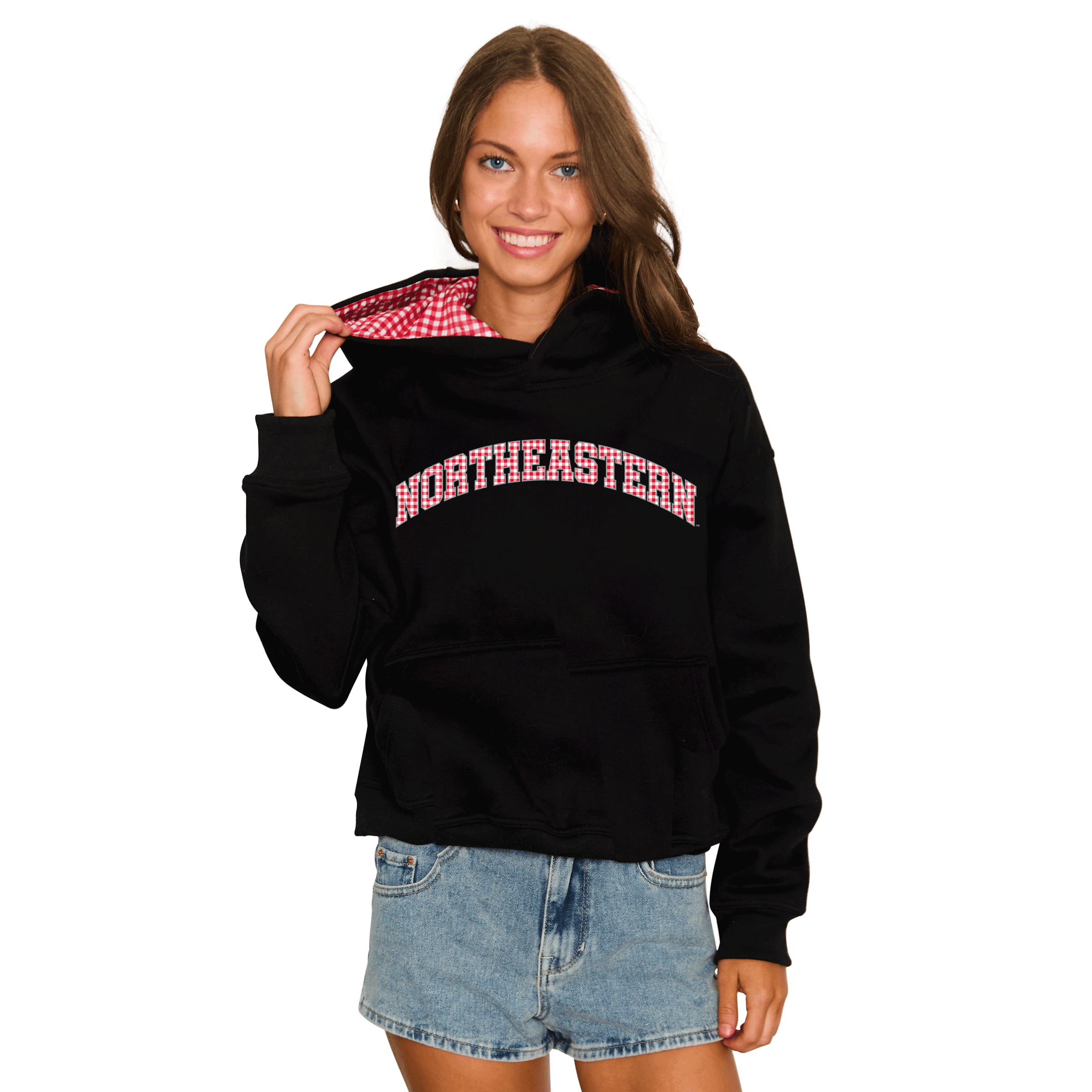 Northeastern Gingham Hoodie