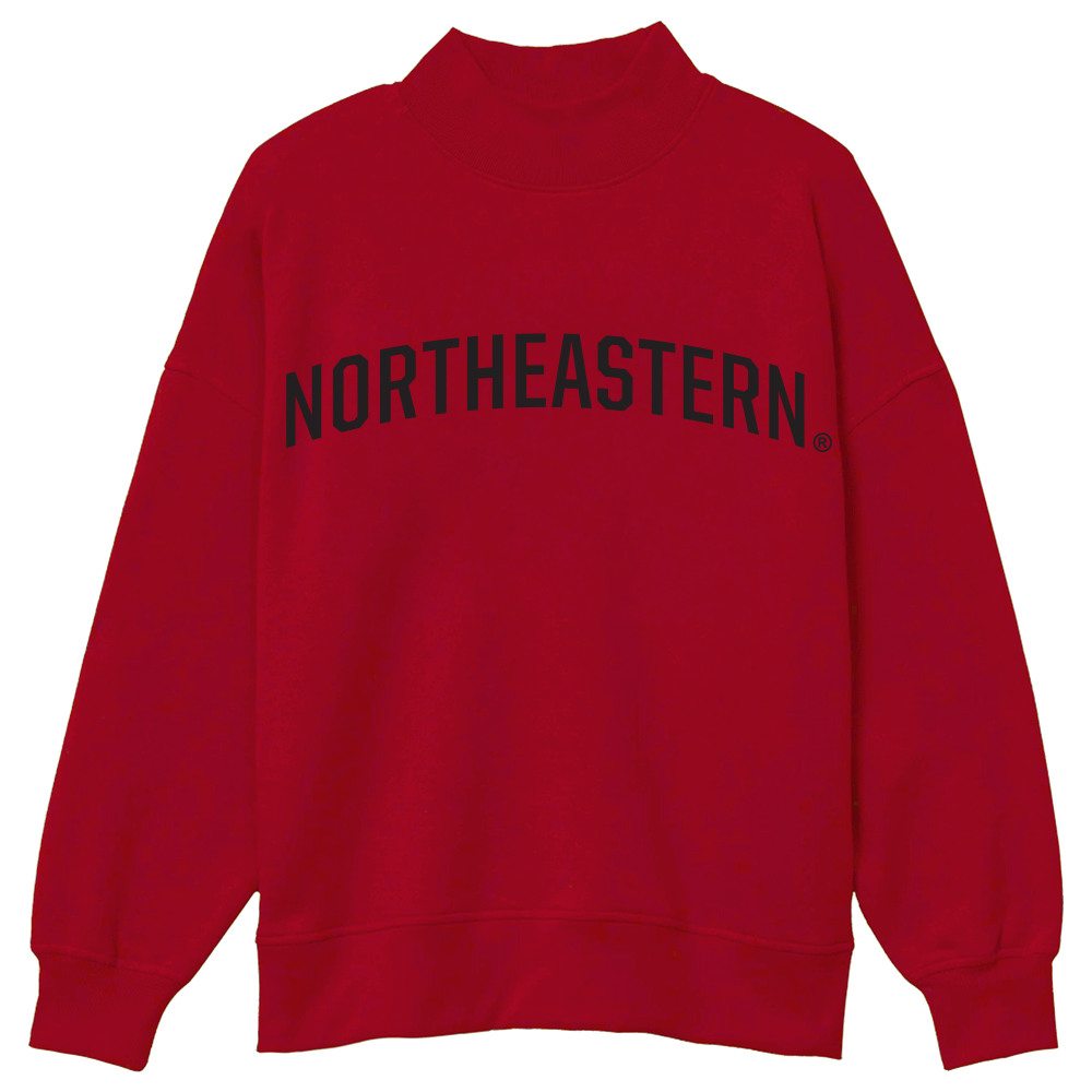 Northeastern Red Mock Neck Sweatshirt