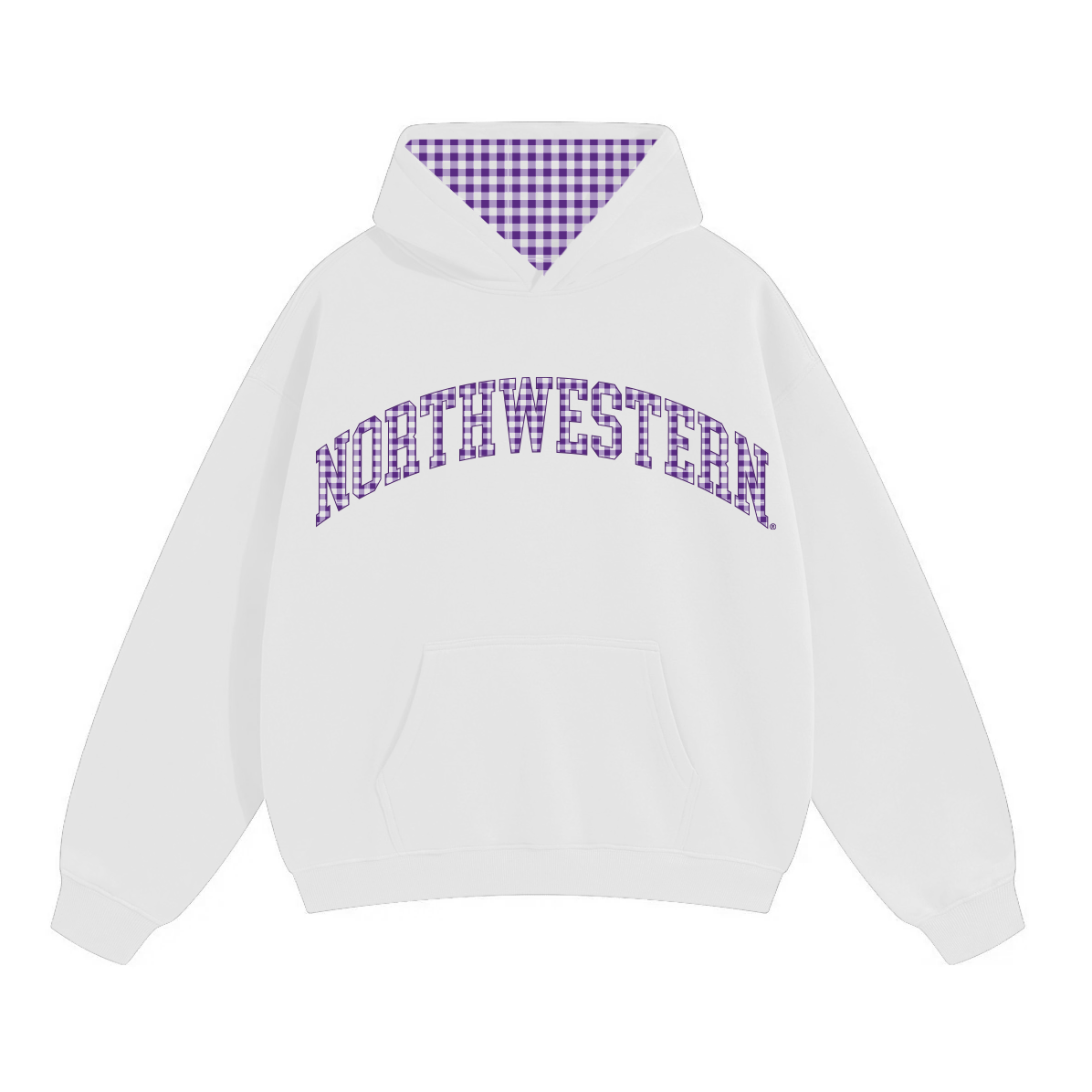 Northwestern Gingham Hoodie