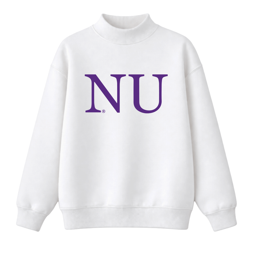Northwestern White Mock Neck Sweatshirt