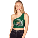 Ohio Bobcats Green One Shoulder Top