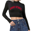 Ohio State OSU Buckeyes Black Mock Neck Top