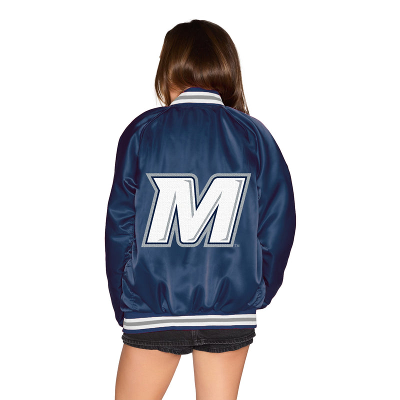 Monmouth Hawks Satin Letterman Bomber Jacket