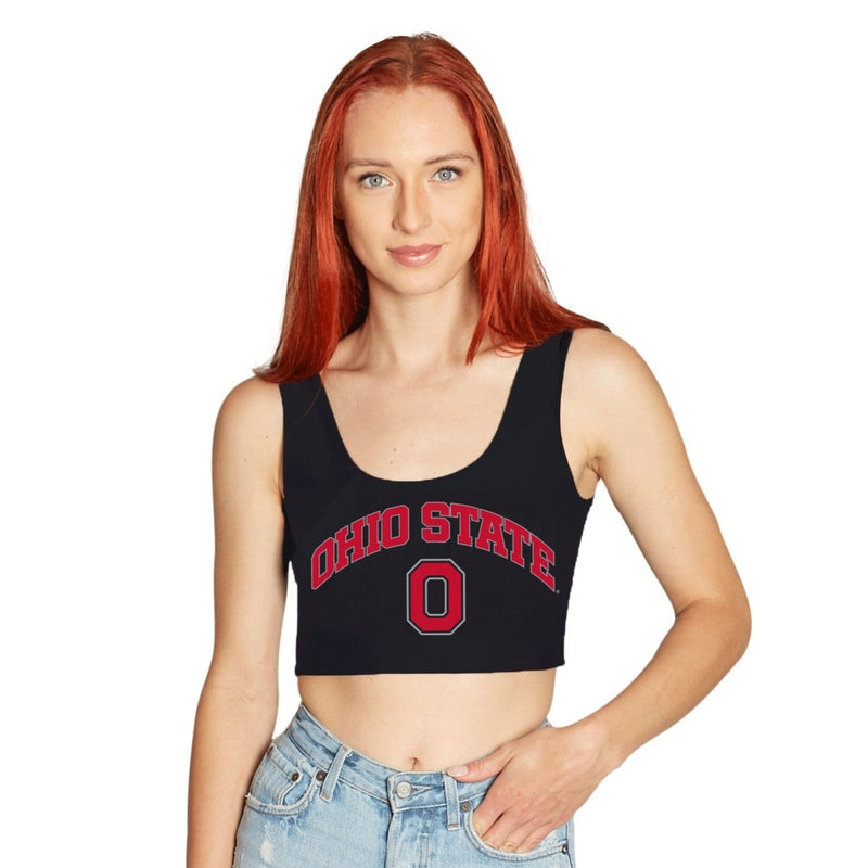 Ohio State OSU Buckeyes Black Crop Top