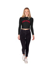 Ohio State OSU Buckeyes Black Mock Neck Top