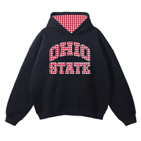 Ohio State OSU Buckeyes Black Gingham Hoodie