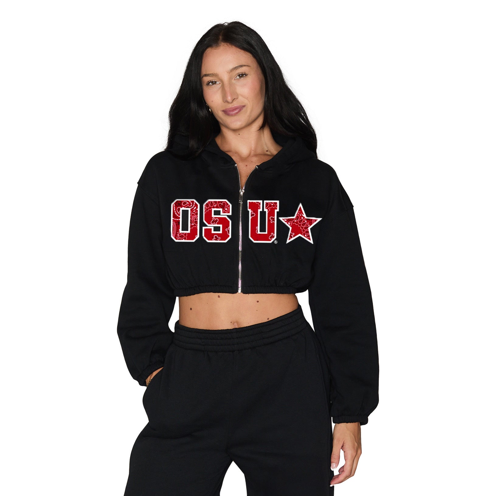 Ohio State Cinched Zip Up Hoodie