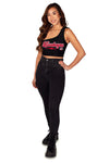 Ohio State OSU Buckeyes Lightning Black Shoulder Top