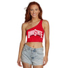 Ohio State OSU Buckeyes Red Shoulder Top
