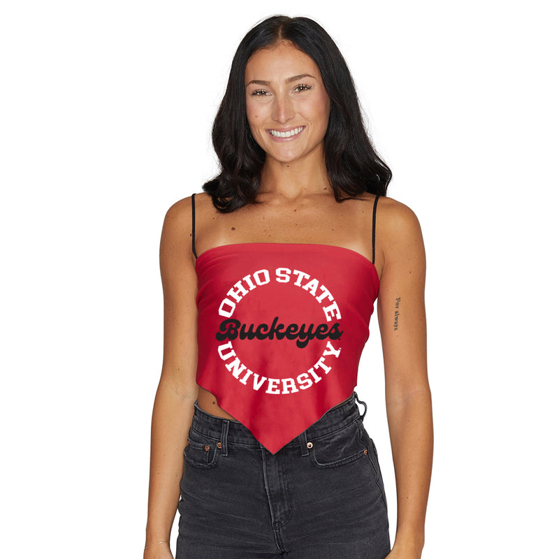 Ohio State OSU Buckeyes Red Strap Bandana Top