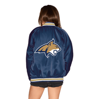 Montana State Satin Letterman Bomber Jacket
