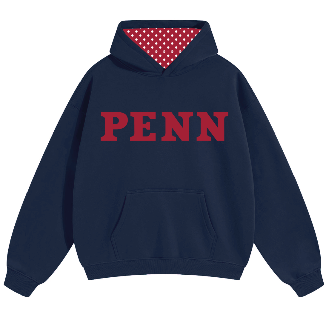 Penn Navy Polka Dot Hoodie