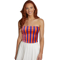 Purple & Orange Striped Tube Top