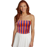 Purple & Orange Striped Tube Top