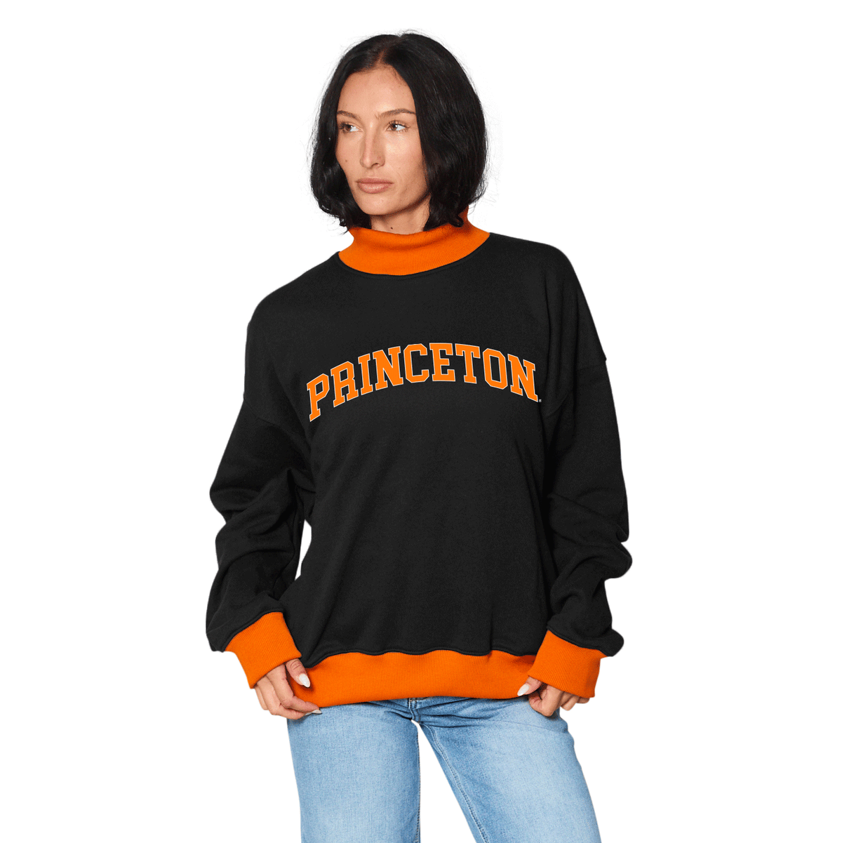 Princeton Two Tone Mock Neck Sweatshirt