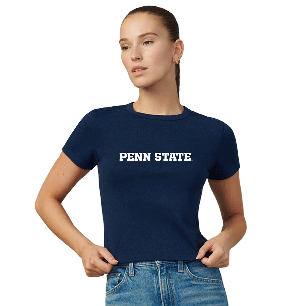 Penn State Navy Embroidered Baby Tee