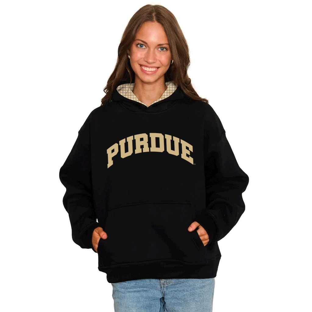 Purdue Gingham Hoodie
