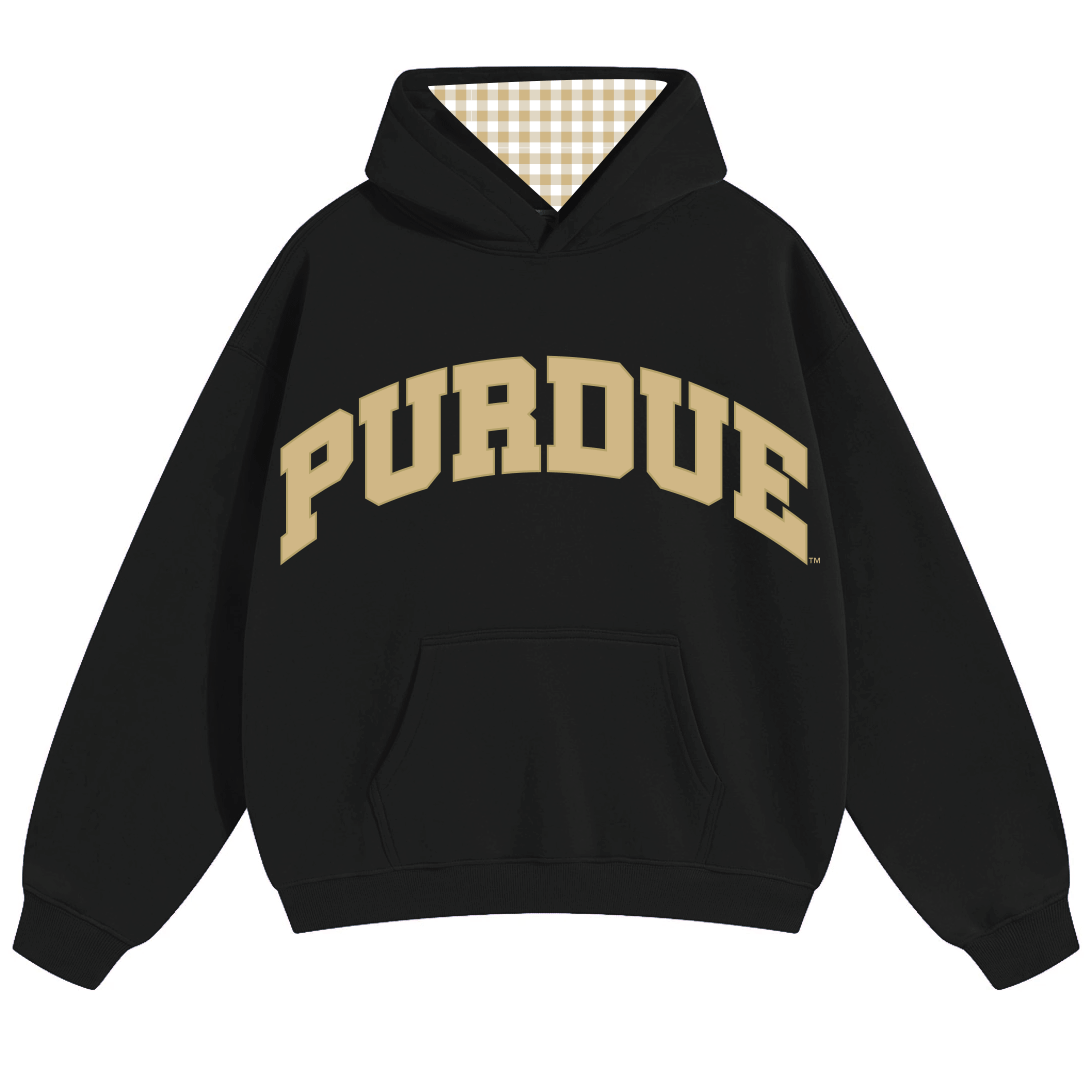 Purdue Gingham Hoodie