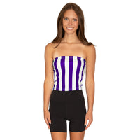 Purple & White Striped Tube Top