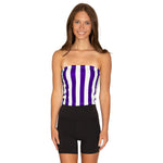 Purple & White Striped Tube Top